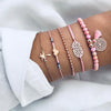Fashion Women Bracelet Set Bohemia Jewelry Vintage Boho Turtle Map Charm Bracelets & Bangles For Girl Bead Chain Accessories