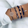 Fashion Women Bracelet Set Bohemia Jewelry Vintage Boho Turtle Map Charm Bracelets & Bangles For Girl Bead Chain Accessories