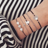 Fashion Women Bracelet Set Bohemia Jewelry Vintage Boho Turtle Map Charm Bracelets & Bangles For Girl Bead Chain Accessories