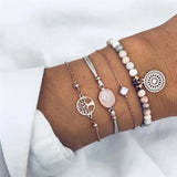 Fashion Women Bracelet Set Bohemia Jewelry Vintage Boho Turtle Map Charm Bracelets & Bangles For Girl Bead Chain Accessories