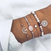 Fashion Women Bracelet Set Bohemia Jewelry Vintage Boho Turtle Map Charm Bracelets & Bangles For Girl Bead Chain Accessories