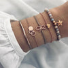 Fashion Women Bracelet Set Bohemia Jewelry Vintage Boho Turtle Map Charm Bracelets & Bangles For Girl Bead Chain Accessories
