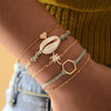Fashion Women Bracelet Set Bohemia Jewelry Vintage Boho Turtle Map Charm Bracelets & Bangles For Girl Bead Chain Accessories