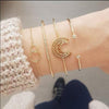 Boho Bracelets & Bangles for Women Fashion Moon Leaf Crystal Charm Bracelet Femme Bohemian Chain Jewelry Bijoux Pulseras Mujer